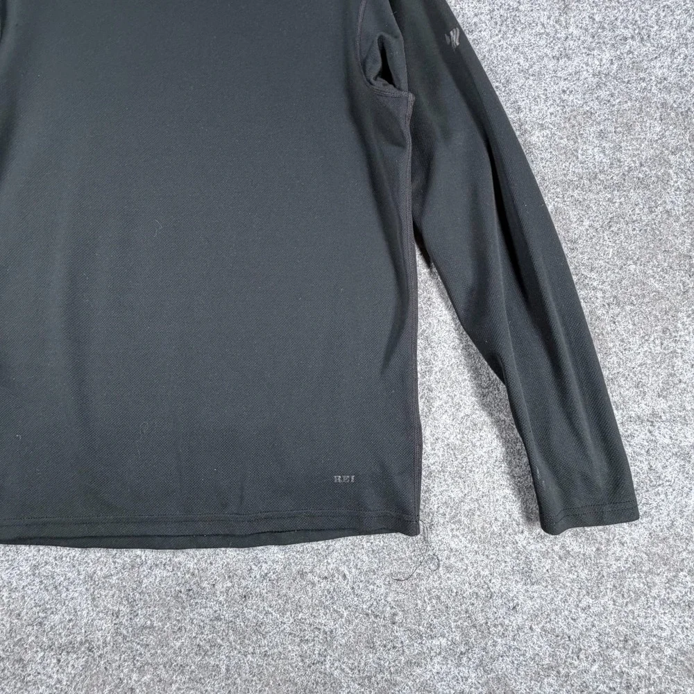 REI Recreational Equipment Long Sleeve T-Shirt Mens Black Casual UPF50+ Crewneck